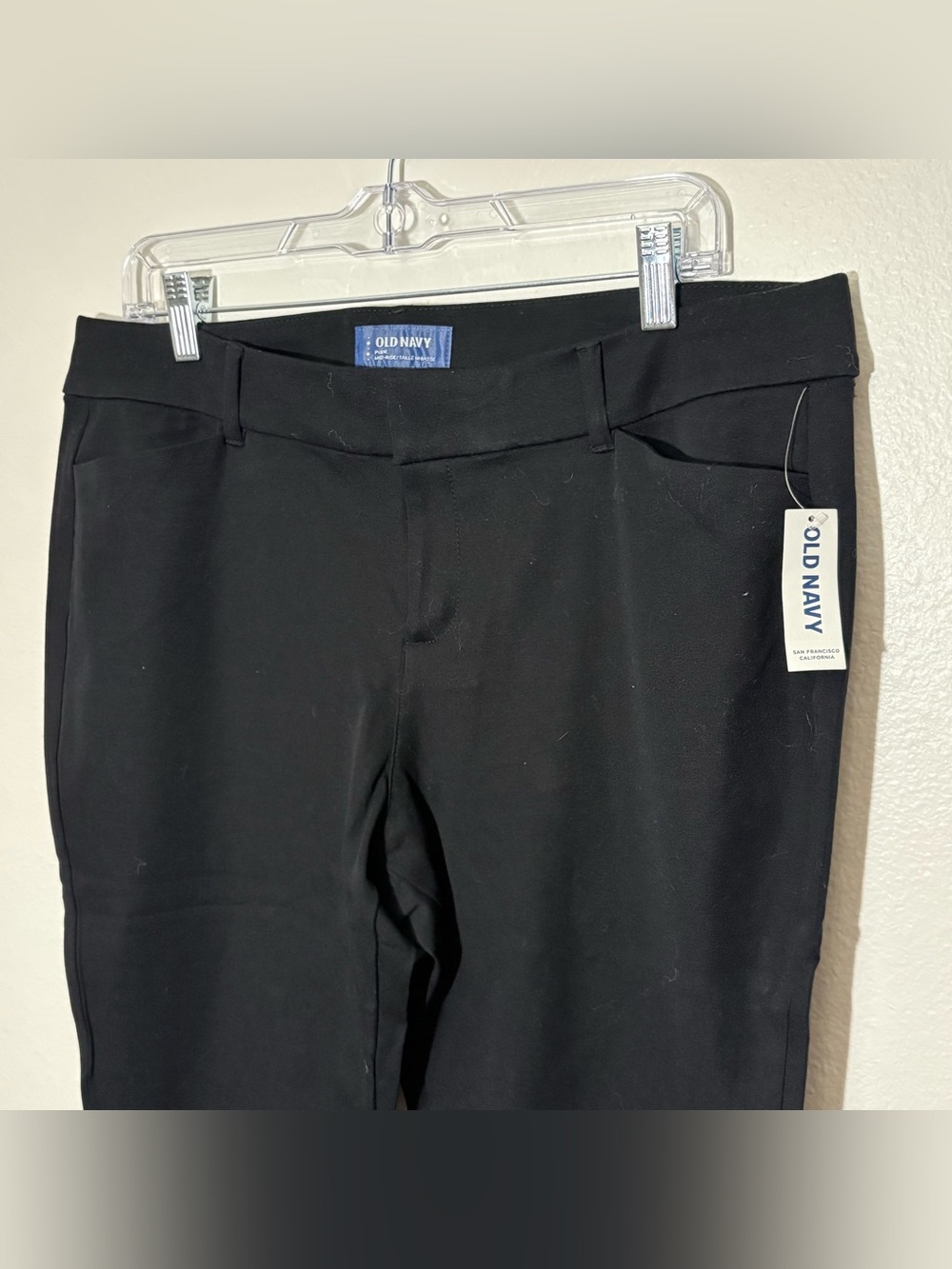 Old Navy Cropped Pixie Pants Women 14 Regular Black Mid Rise Straight Leg Pocket
